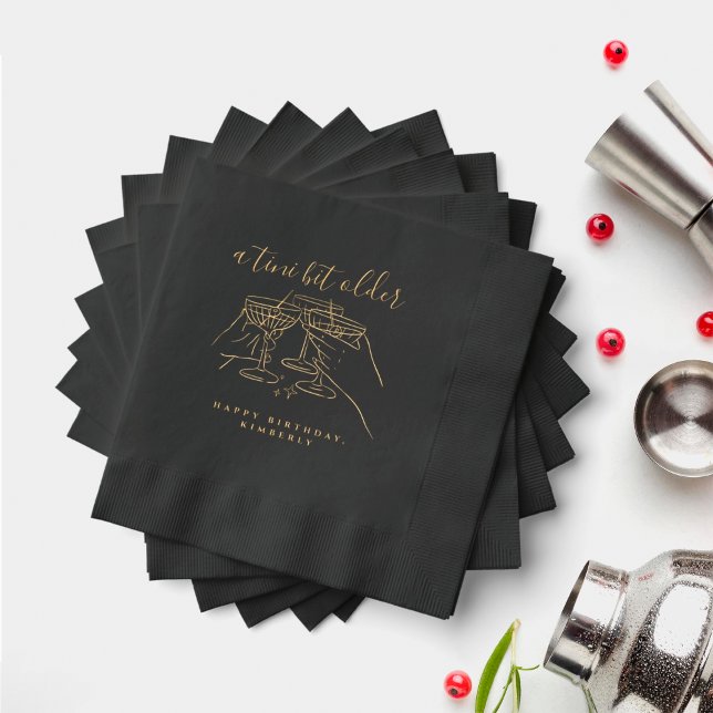 Serviettes Avec Dorure Un Tini Bit plus vieux Black Gold Martini fête d'a (Créateur téléchargé)