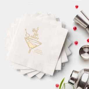 Serviettes Avec Dorure Un Tini Un Peu Plus Ancien Martini Anniversaire Or