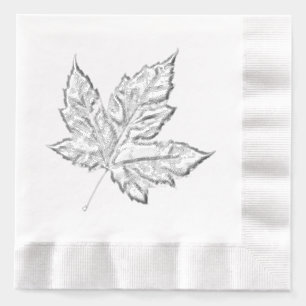 Serviettes Avec Dorure Vaisselle Rétro Canada Feuille d'Érable Souvenir