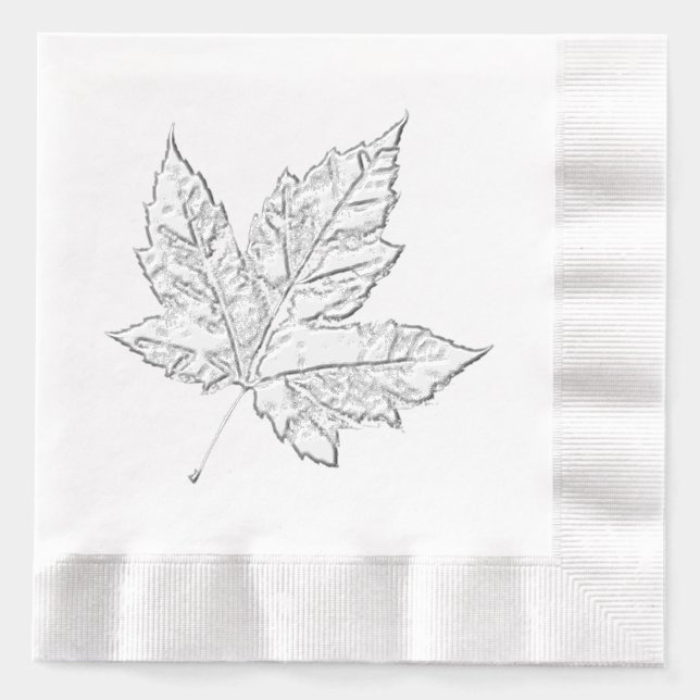 Serviettes Avec Dorure Vaisselle Rétro Canada Feuille d'Érable Souvenir  (Recto)