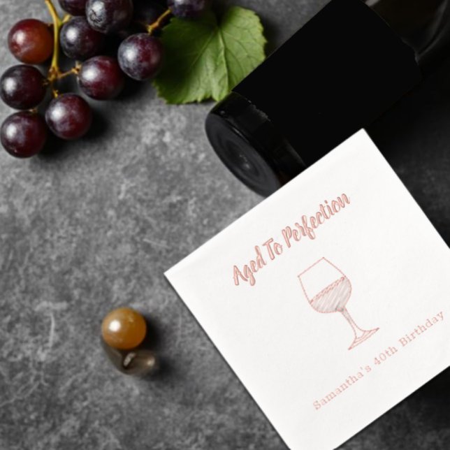 Serviettes Avec Dorure Vin de la perfection 40e anniversaire (Créateur téléchargé)