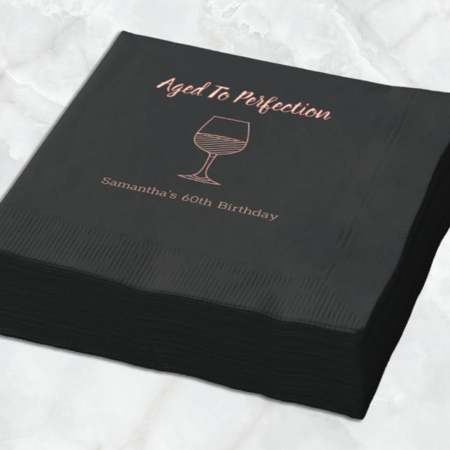 Serviettes Avec Dorure Vin de la perfection 60e anniversaire (Créateur téléchargé)