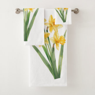 Serviettes avec jonquilles printanières, motif flo