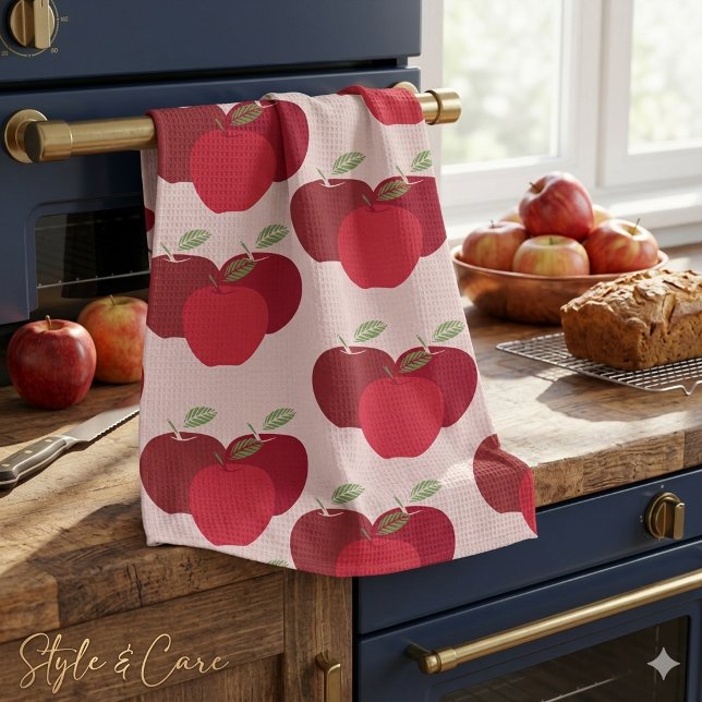 Serviettes charmantes avec impression de marque de (Charming Apple Mark Print Towels for Every Kitchen)