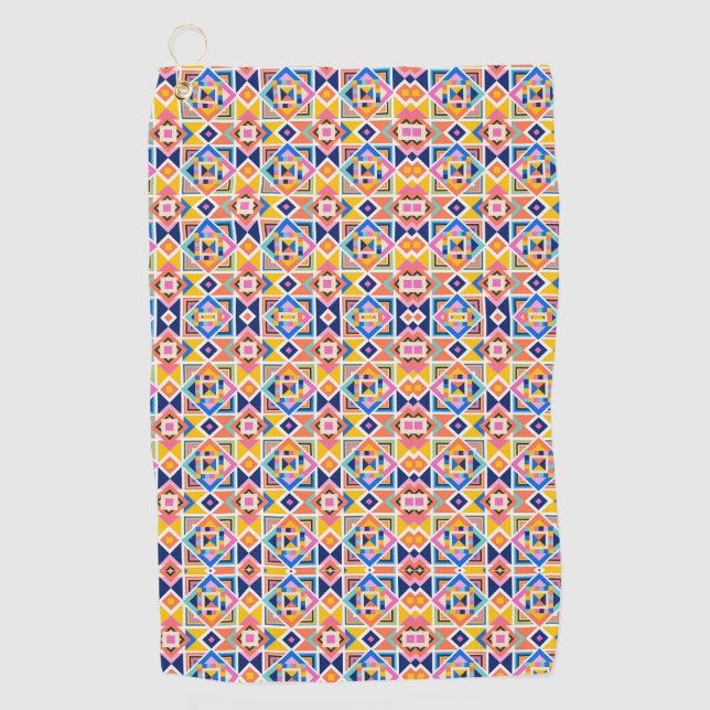 Serviettes colorées à motifs géométriques (Devant)