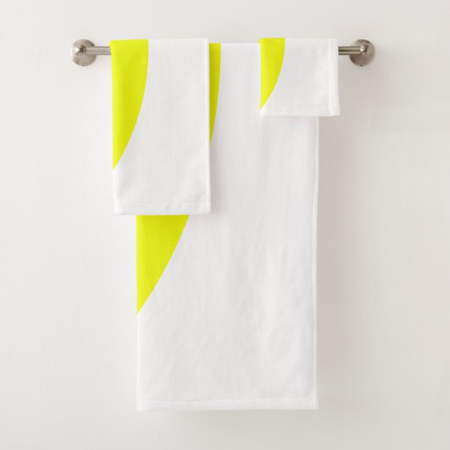 Serviettes de bain Abstrait gris jaune (En situation)