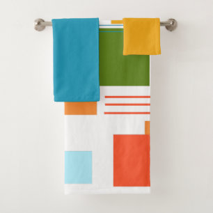 Serviettes de bain Abstraites rectangles et lignes