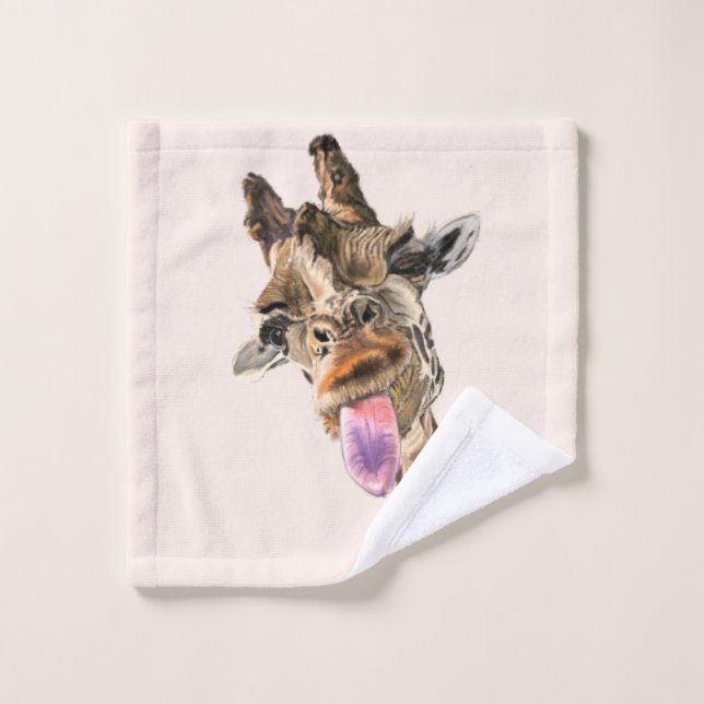 Serviettes de bain amusantes avec Giraffe Joueuse  (Gant de toilette)