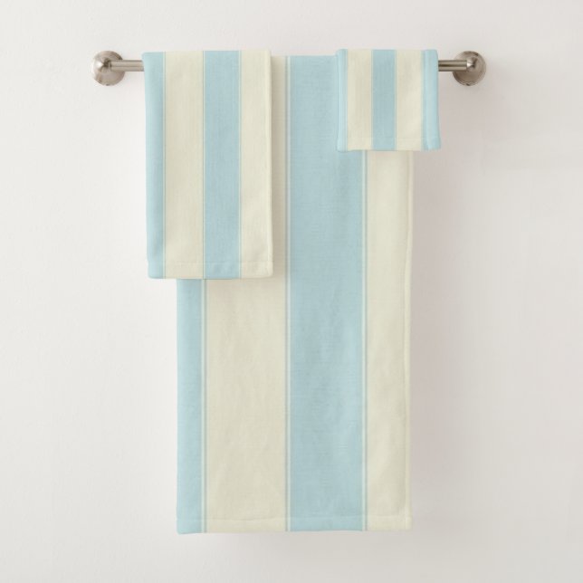 Serviettes De Bain Beige Bleu (En situation)