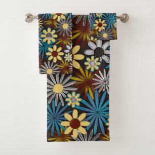 Serviettes de bain bleu et argenté