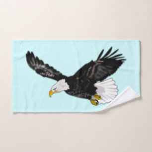 Serviettes de bain bleues à aigle bleu gonflable -