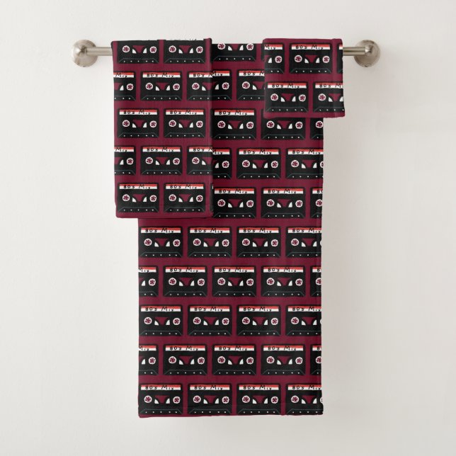 Serviettes de bain Cassettes Audio  (En situation)
