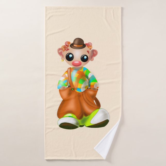 Serviettes de bain de clown pour enfants (Serviette de bain)