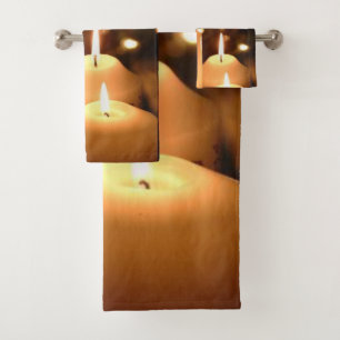 Serviettes de bain de Noël, bougie de Noël