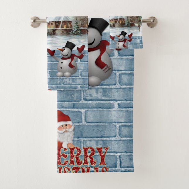 Serviettes de bain de Noël, Joyeux Noël (En situation)