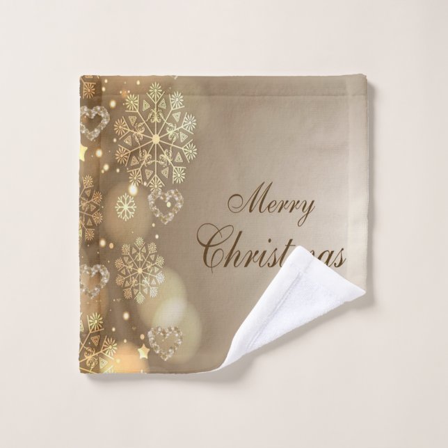 Serviettes de bain de Noël, Joyeux Noël (Gant de toilette)
