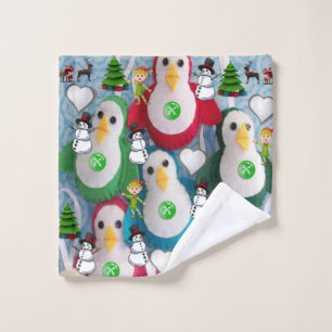 Serviettes de bain de Noël, Pingouin