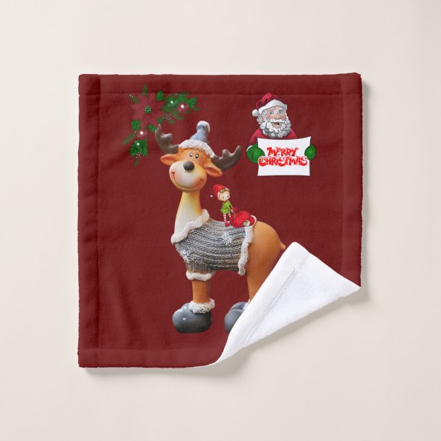 Serviettes de bain de Noël, Rinder (Gant de toilette)