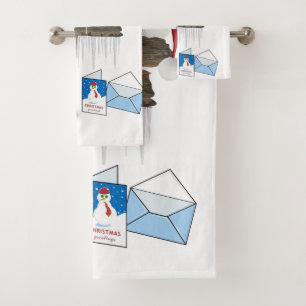 Serviettes de bain de Noël, Snowman