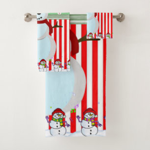 Serviettes de bain de Noël, Snowman