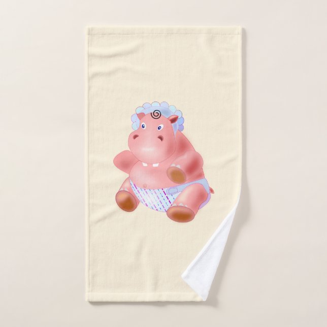 Serviettes de bain d'hippopotame drôles (Serviette à main)