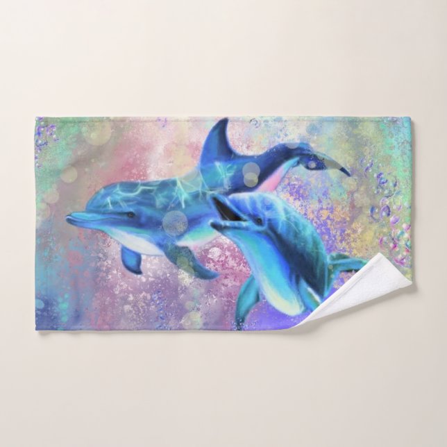 Serviettes de bain Dolphin Couple (Serviette à main)