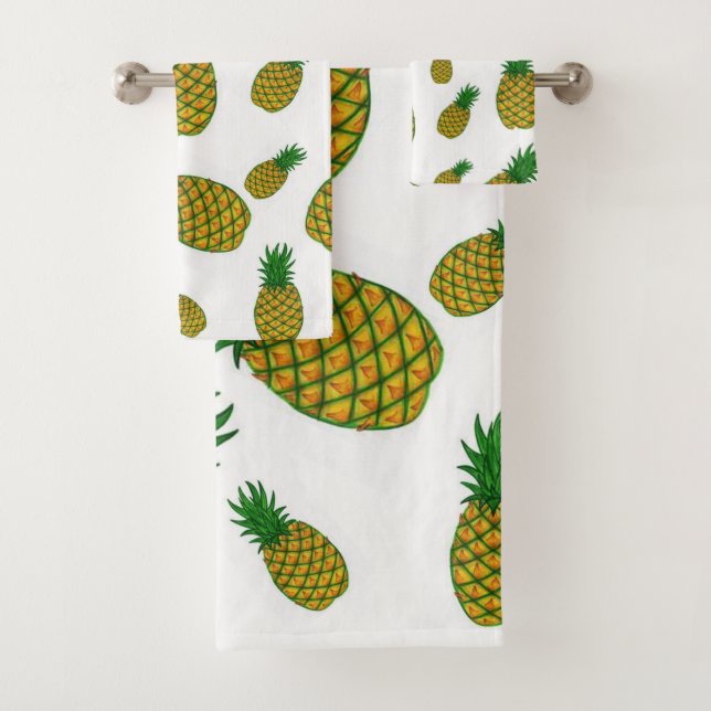 Serviettes de bain en ananas (En situation)