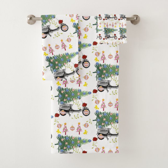 Serviettes De Bain En Arbre De Noël, (En situation)