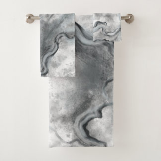 Serviettes de bain en marbre gris Set Cadeau