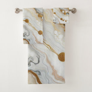 Serviettes de bain en or blanc Waves