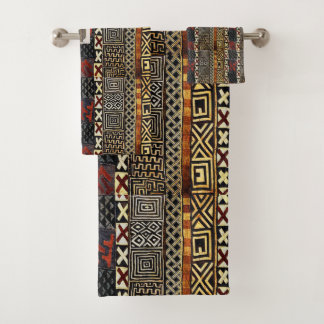 Serviettes de bain en tissu Kuba africain