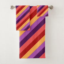 Serviettes de bain en violet rouge cerise