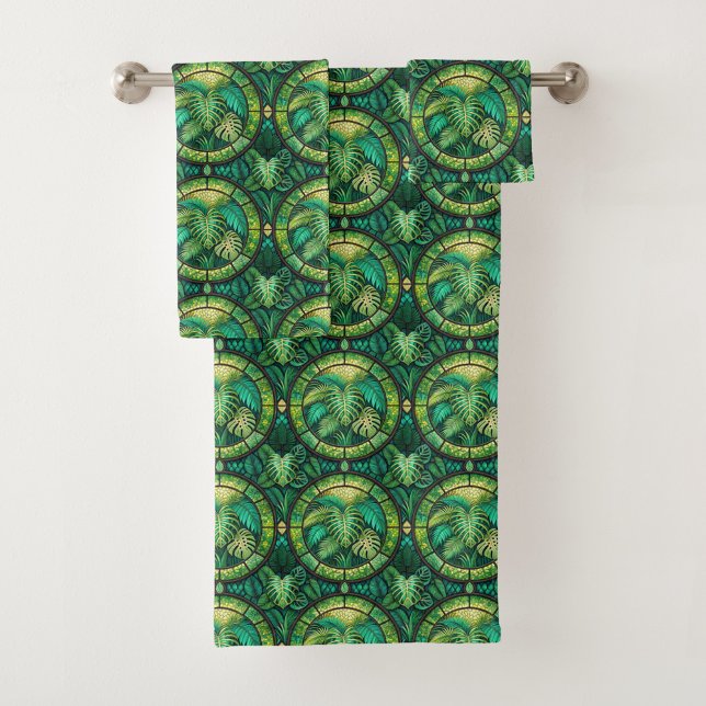 Serviettes de bain et de toilette tropicales avec  (Créateur téléchargé)