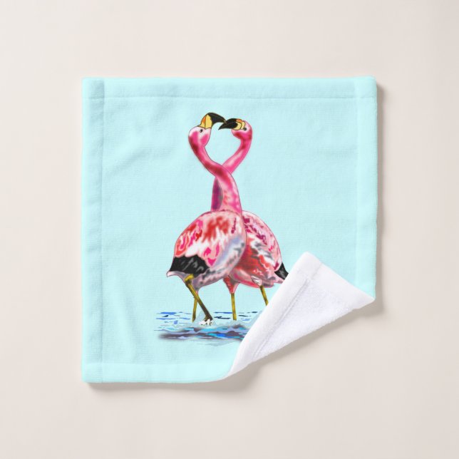 Serviettes de bain Flamants roses roses (Gant de toilette)
