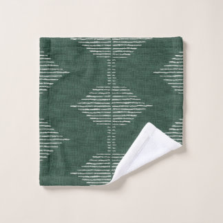 Serviettes de bain géométriques Boho en vert émera