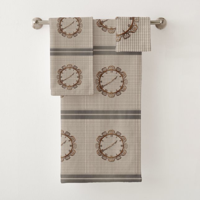Serviettes de bain Horloge (En situation)