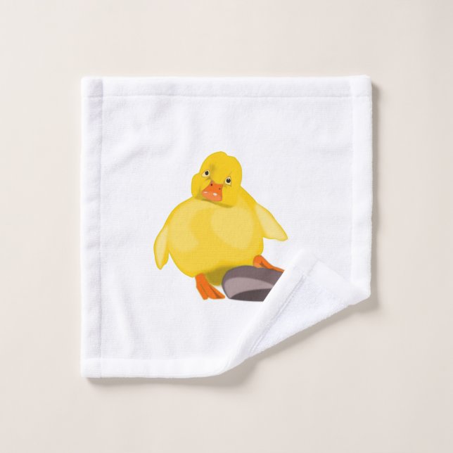 Serviettes de bain Jaune Canard Jaune Happy Dock (Gant de toilette)
