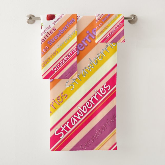 Serviettes de bain Jeux de fraises (En situation)