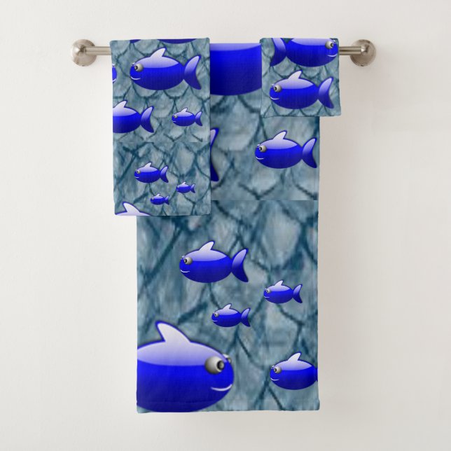 Serviettes de bain Jeux de poisson (En situation)