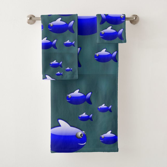 Serviettes de bain Jeux de poisson (En situation)