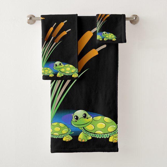 Serviettes de bain Jeux Tortues (En situation)