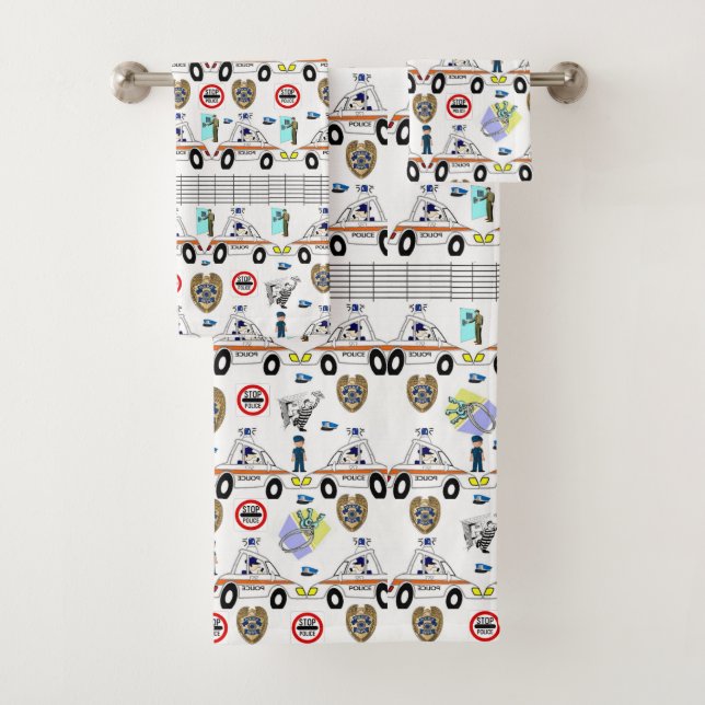 Serviettes de bain Jeux voitures de police (En situation)