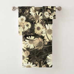 Serviettes de bain marguerites