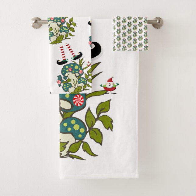 Serviettes de bain pour elfes de Noël, Père Noël (En situation)