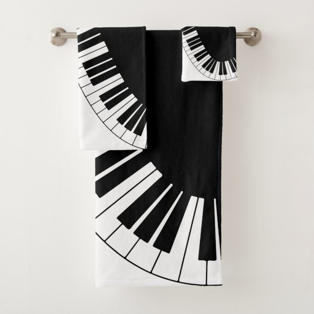 Serviettes de bain pour piano-clavier (En situation)
