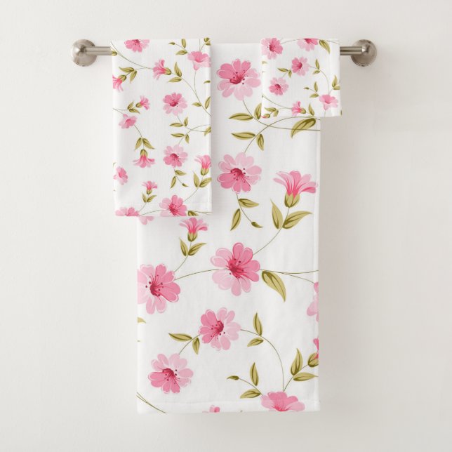 Serviettes De Bain Rose Floral (En situation)