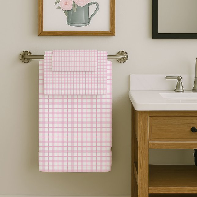Serviettes de bain rose pâle, look élégant et mode (Light Pink Bath Towels Sleek and Stylish Look)