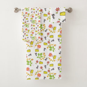 Serviettes de bain Set Fromage Souris Fleur