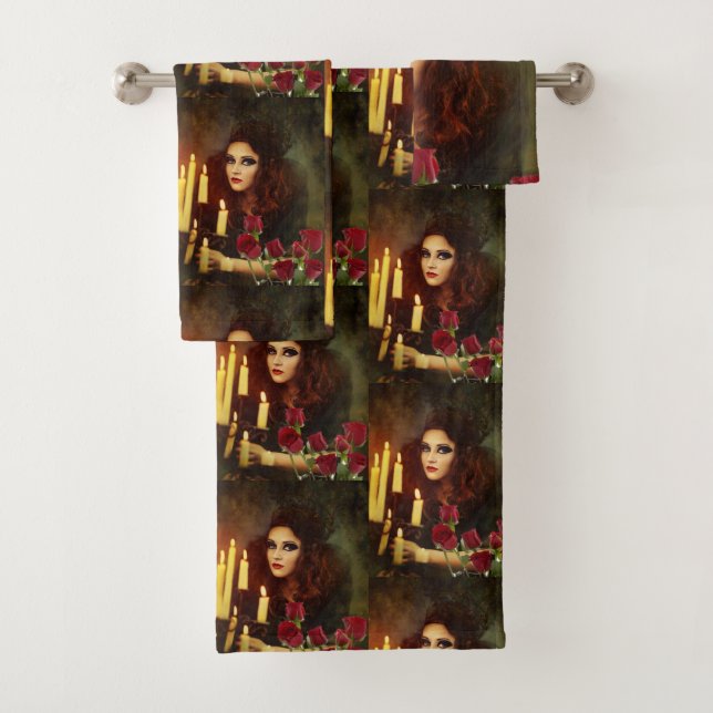 Serviettes de bain set Halloween (En situation)