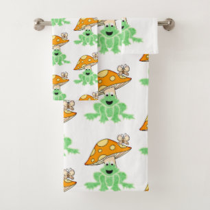 Serviettes de bain Set Papillon Champignons Grenou
